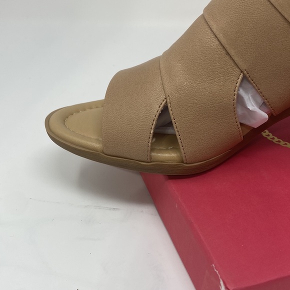 VANELI Mayo Sabbia Womens Block Heel Sling Back Upper Leather Buckle Size 7M NEW - Picture 7 of 13